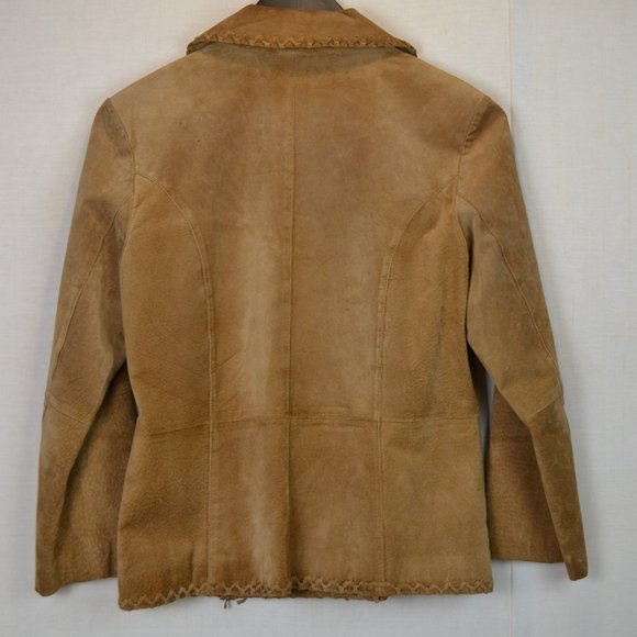 Vintage Y2K Suede leather Equestrian Western Jacket Blazer Walnut Brown - Picture 4 of 10